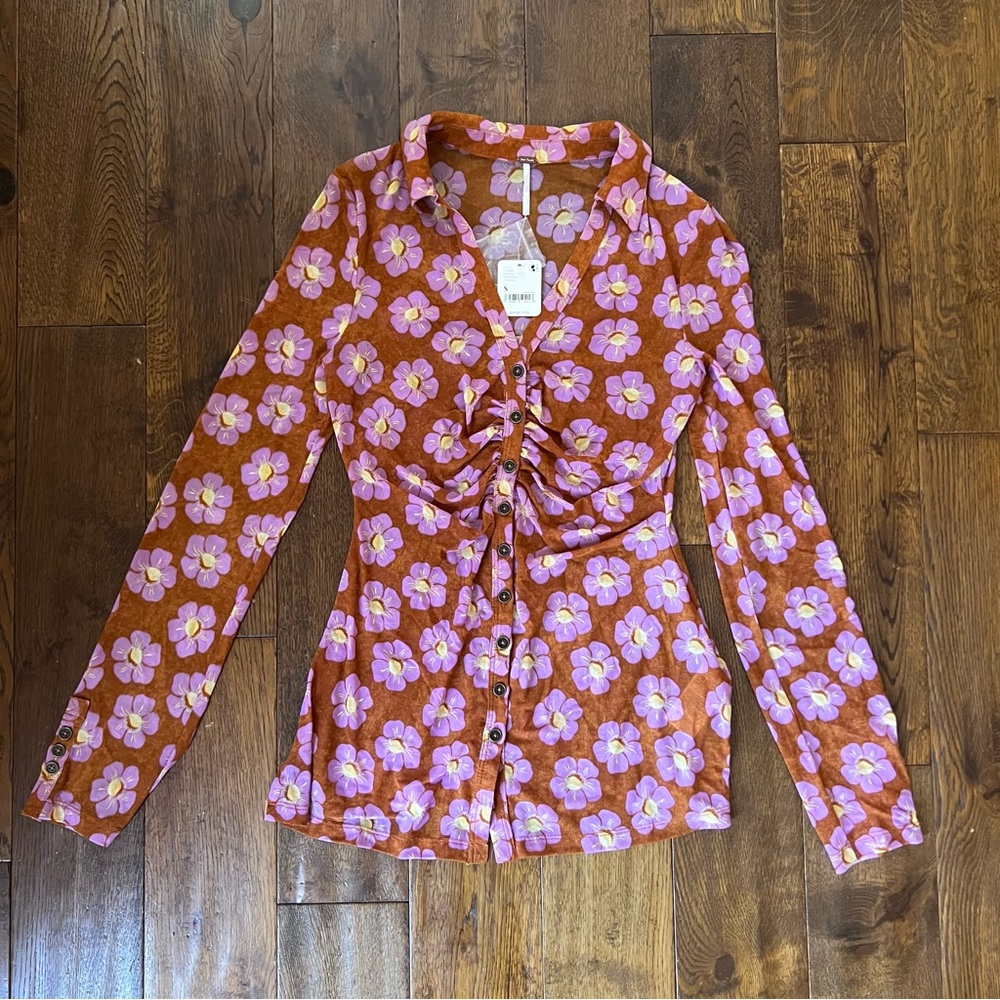 NWT Free People Lucky Shirt Coffee Combo Size S
